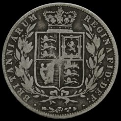 1875 Queen Victoria Young Head Silver Half Crown Reverse
