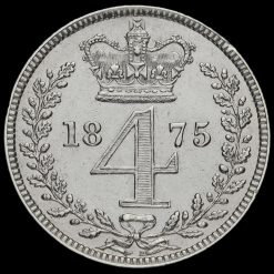 1875 Queen Victoria Young Head Silver Maundy Fourpence Obverse