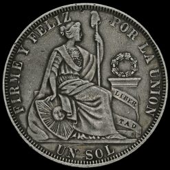 Peru 1879 Silver 1 Sol Reverse