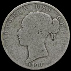 1880 Queen Victoria Young Head Silver Half Crown Obverse