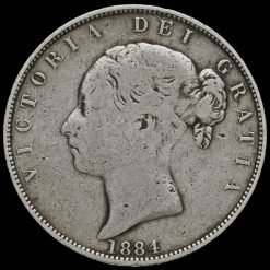 1884 Queen Victoria Young Head Silver Half Crown Obverse
