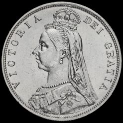 1887 Queen Victoria Jubilee Head Silver Half Crown Obverse