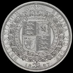 1887 Queen Victoria Jubilee Head Silver Half Crown Reverse