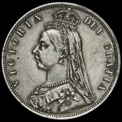 1887 Queen Victoria Jubilee Head Silver Half Crown Obverse