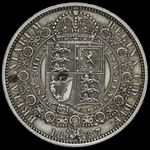 1887 Queen Victoria Jubilee Head Silver Half Crown Reverse