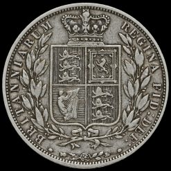 1887 Queen Victoria Young Head Silver Half Crown Reverse