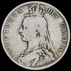 1890 Queen Victoria Jubilee Head Silver Half Crown Obverse