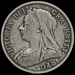 1895 Queen Victoria Veiled Head Silver Half Crown Obverse
