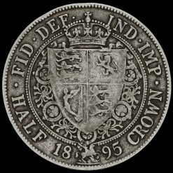 1895 Queen Victoria Veiled Head Silver Half Crown Reverse