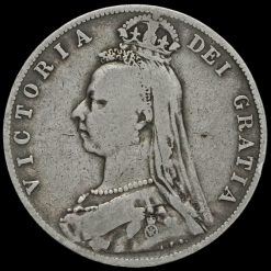 1891 Queen Victoria Jubilee Head Silver Half Crown Obverse