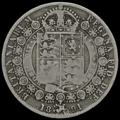 1891 Queen Victoria Jubilee Head Silver Half Crown Reverse