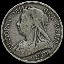 1893 Queen Victoria Veiled Head Silver Half Crown Obverse