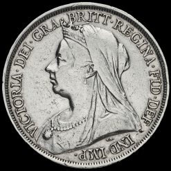 1893 Queen Victoria Veiled Head Silver LVI Crown Obverse
