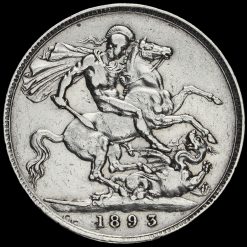 1893 Queen Victoria Veiled Head Silver LVI Crown Reverse