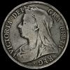 1897 Queen Victoria Veiled Head Silver Half Crown Obverse