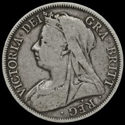 1898 Queen Victoria Veiled Head Silver Half Crown Obverse