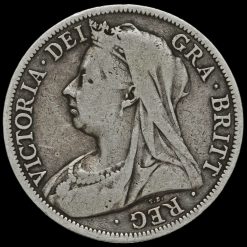 1901 Queen Victoria Veiled Head Silver Half Crown Obverse