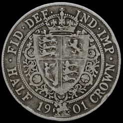 1901 Queen Victoria Veiled Head Silver Half Crown Reverse