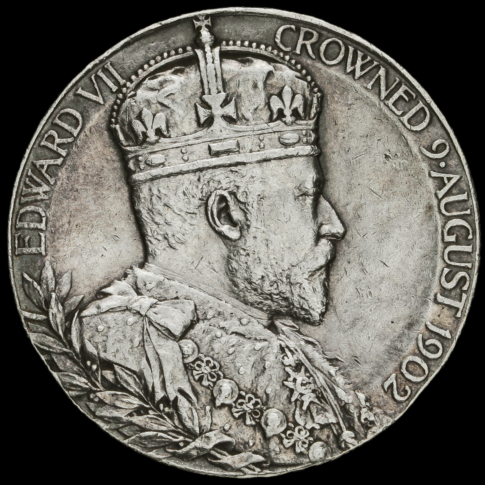 1902 Edward VII Coronation Official Silver Medal Obverse