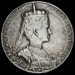 1902 Edward VII Coronation Official Silver Medal Reverse