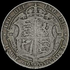 1903 Edward VII Silver Half Crown, Very Rare (R2) Reverse