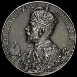 1911 George V Coronation Official Silver Medal Obverse