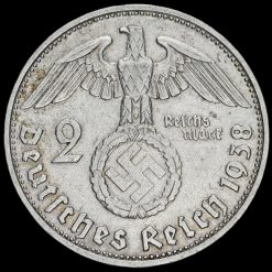 Germany 1938 G Silver 2 Reichsmark Obverse