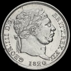 1820 George III Milled Silver Shilling Obverse