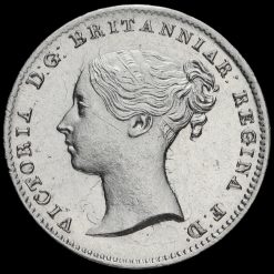1861 Queen Victoria Young Head Silver Threepence Obverse