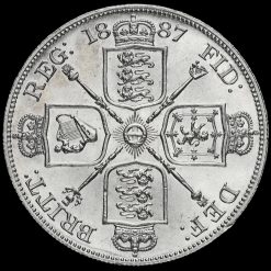 1887 Queen Victoria Jubilee Head Silver Double Florin Reverse