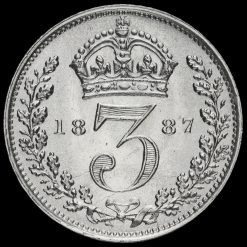 1887 Queen Victoria Jubilee Head Silver Threepence Reverse
