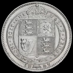 1887 Queen Victoria Jubilee Head Silver Shilling, G/EF Reverse