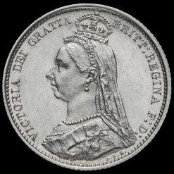 1887 Queen Victoria Jubilee Head Silver Sixpence Obverse