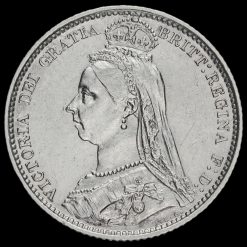 1887 Queen Victoria Jubilee Head Silver Wreath Sixpence Obverse
