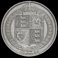1889 Queen Victoria Jubilee Head Silver Shilling Reverse