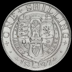1897 Queen Victoria Veiled Head Silver Shilling Reverse