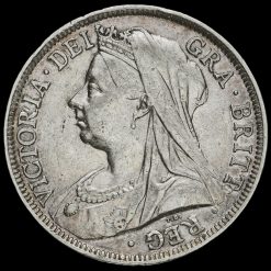 1900 Queen Victoria Veiled Head Silver Half Crown Obverse