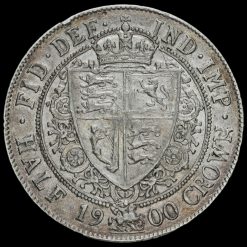 1900 Queen Victoria Veiled Head Silver Half Crown Reverse