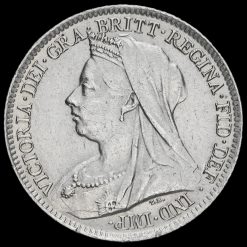 1901 Queen Victoria Veiled Head Silver Sixpence Obverse