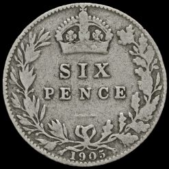 1905 Edward VII Silver Sixpence Reverse
