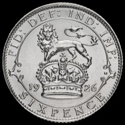 1926 George V Silver Sixpence Reverse