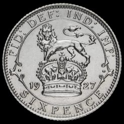 1927 George V Silver Sixpence Reverse