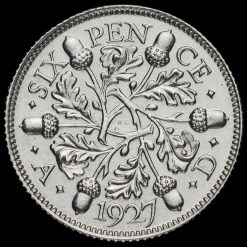 1927 George V Proof Silver Sixpence Reverse