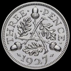 1927 George V Silver Proof Threepence Reverse