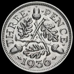 1936 George V Silver Threepence Reverse