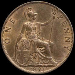 1897 Queen Victoria Veiled Head Penny Reverse