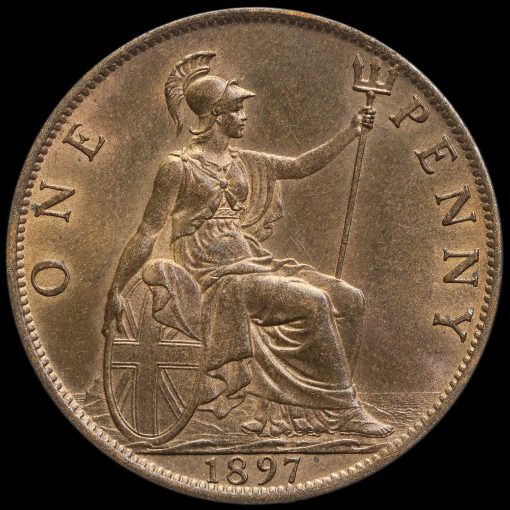 1897 Queen Victoria Veiled Head Penny Reverse