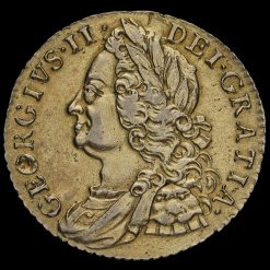 1758 George II Early Milled Silver Shilling Obverse