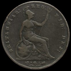 1854 Queen Victoria Young Head Copper Penny Reverse