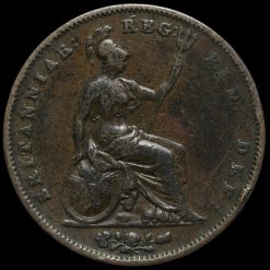 1855 Queen Victoria Young Head Copper Penny Reverse